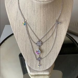 Swarovski crystal layered necklace